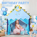 Wilwolfer Kid Tent with Mat, Star Lights - Kids Play Tents for Toddlers Kids Tents Indoor Playhouse - Princess Tent for Girls Toy House Gift (Blue with Cloth) by TinyTreasures Baby Boutique