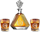 Personalized Triangle Whiskey Decanter Set for Men 650ml Luxury Gift for Groomsman, Liquor Decanters with 2 or 4 Glasses for Birthday, Retirement, Weddings - 24 Engraved Design Options by CozyNest Decor