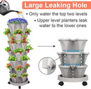 Vertical Planter 7 Tier Stackable Planters Garden Planters Strawberry Herb Flower and Vegetable Planter Indoor Outdoor Gardening Pots with Removable Wheels and Tools by GreenHaven Gardens