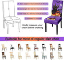 JQinHome Purple Halloween Chair Slipcover, Castle Chair Covers Set of 6, High Stretch Washable Chair Protector Cover for Dining Room, Kitchen,Home Party,Wedding Ceremony(Purple,6PC) by CozyNest Decor