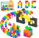 54 PCS Magnetic Blocks, Magnetic Building Blocks for Toddlers 3+, Montessori Toys, Magnet Cubes, Preschool STEM Educational Sensory Magnet Toys for Kids Ages 3-5 Year Old Boys and Girls by TinyTreasures Baby Boutique