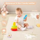 Padded Baby Play Mat, Super Soft Vegan Leather Floor Mat for Baby Girls and Boys, 48x48 Non-Slip Thick Foam Cushioned Playmat for Babies 6-12 Months, Fits Nicely Into 50x50 Playpen Mat, Pink by TinyTreasures Baby Boutique