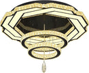 Flashing God Dia 32" Modern Crystal Chandelier Crystal Black Ceiling Light Fixtures LED Flush Mount Ceiling Light for Living Room Bedrooms Dining Room Dimmable 2700k- 6000k by CozyNest Decor