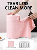Fantasticlean Microfiber Cleaning Cloth Roll -150 Sheets, Tear Away Microfiber Towels, 12" x 12", Reusable Washable, Ultra Absorbent Dish Rags for Car, Home, Garage or Shop (Pink and Grey) by CozyNest Decor