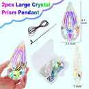 120mm Crystal Suncatcher, 2 Pack Large Prism Sun Catchers Windows Hanging Ornaments Rainbow Maker Pendant Indoor Outdoor Garden Chandelier Birthday Wedding Party Valentines Day Gifts for Women by GreenHaven Gardens