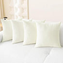 CaliTime Throw Pillow Covers Decorative 18 X 18 Inches Pack of 4 Cozy Chenille Cushion Cases for Couch Sofa Bed Living Room Home Cream by CozyNest Decor