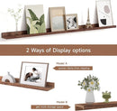 Picture Ledge Shelf for Wall, Floating Shelves Set of 4, 48 Inch Long Nursery Book Shelves for Toys Storage, Kids Bookshelf Wall Mounted for Books Photo Frames, Walnut by TinyTreasures Baby Boutique