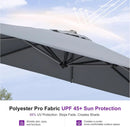 PURPLE LEAF 9 Feet Patio Umbrella Outdoor Cantilever Square Umbrella Aluminum Offset Umbrella with 360-degree Rotation for Garden Deck Pool Patio, Light Grey by GreenHaven Gardens