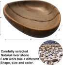 Handmade Decorative Bowl - Natural River Stone Pebble Artisan Crafted Serving Dish | 4-6 Inch Unique Decorative Tray for Home Centerpiece, Jewelry Holder (Brown) by CozyNest Decor