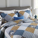 NEWLAKE Quilt Bedspread Sets-Checkered Floral Reversible Coverlet Set,Queen Size by CozyNest Decor