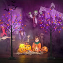 2Pack 5FT 200LED Black Halloween Tree Lights, Timer Function Lighted Black Trees with Purple and Orange Lights, Spooky Trees Light for Indoor Outdoor Halloween Decorations by CozyNest Decor