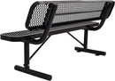 8 FT Heavy Duty Metal Park Bench for Outside, Black Bench with Backrest,4-6 Person Seat, Outdoor Commercial Metal Mesh Benches for Shopping Mall, Lawn, Park, Deck, Garden, Patio, Porch by GreenHaven Gardens