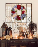 Fall Wreaths for Front Door, 24 inch Autumn Wreath with Hydrangeas Berries Large Fall Door Wreath Artificial Hydrangea Flowers Wreaths Autumn Decorations for Farmhouse Thanksgiving Harvest Door Wall by CozyNest Decor