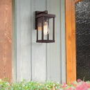mirrea 11" Classic Outdoor Wall Sconce 1 Light in Oil Rubbed Bronze Rectangular Metal Frame and Clear Glass Shade Waterproof Porch Light Patio Light Pack of 2 by CozyNest Decor