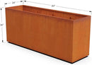 Corten Steel Planter Rectangle Outdoor Metal Garden Box Heavy Duty | Made in USA | Fully Assembled by GreenHaven Gardens