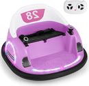 GLACER 12V Bumper Car, Electric Kids Bumper Car w/Parental Remote, 3-Speed, 360°Spin, Music, LED Light, Battery Ride on Bumper Car w/Dual Joysticks, Baby Bumper Car for Toddlers 18 Months+ (Pink) by TinyTreasures Baby Boutique