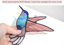 Lolitarcrafts Stained Glass Hummingbird Window Hangings with Flowers, Bird Stained Glass Suncatcher for Window Decor Hummingbird Gifts for Mom,Bird Lovers (Blue B) by GreenHaven Gardens