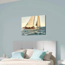 ARTISTIC PATH Coastal Nautical Canvas Wall Art - Ocean Sailboat Artwork Seascape Sailing Prints Wave Boat Picture Sunset Marine Painting for Living Room by CozyNest Decor