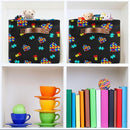 Multicolor Storage Basket Bin Autism Awareness Puzzle Pieces Heart Organizer Collapsible Shelf Cube with Handle for Nursery Bedroom Bathroom by TinyTreasures Baby Boutique