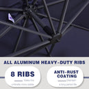 PURPLE LEAF 11 Feet Patio Umbrella Outdoor Cantilever Round Umbrella Aluminum Offset Umbrella with 360-degree Rotation for Garden Deck Pool Patio, Navy Blue by GreenHaven Gardens