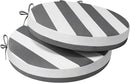AAAAAcessories Outdoor Seat Cushions for Chairs, Waterproof, Fade-Resistant Patio Furniture Replacement Cushions, 15" x 15" x 2", Set of 2, Gray Cabana Stripe by GreenHaven Gardens