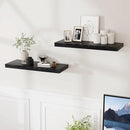 24 Inch Floating Shelves, Rustic 24 x 9 Black Floating Shelf for Wall, Black Bathroom Shelf Set of 2, Farmhouse Wood Wall Shelves for Bedroom, Kitchen, 9 Inch Deep Shelves for Home Storage by CozyNest Decor