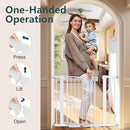 Cumbor 2 Pack 29.7-40.6" Baby Gate for Stairs, Mom's Choice Awards Winner-Dog Gate for Doorways, Pressure Mounted Self Closing Pet Gates for Dogs Indoor, Safety Child Gate with Easy Walk Thru Door by TinyTreasures Baby Boutique