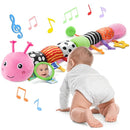 Baby Toys 6-12 Months Music Caterpillar Infant Toys Stuffed Animals 0-3-6 Months Teething Tummy Time Sensory Toys with Mirror Rattle&Pull String for Boys Girls Birthday Gifts|Pink,Knot Limb by TinyTreasures Baby Boutique