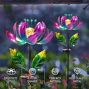 Solar Purple Metal Flower Wind Spinners, Colorful Spinning Windmill Lotus Yard Art Lights Wind Pinwheels with LED Crystal Ball Decorative Stake Lighting Flower Sculpture by CozyNest Decor