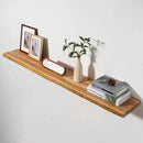 Axeman 55 inch Floating Shelves for Wall - 8'' D Live Edge Rustic Solid Elm Wood Floating Shelves Wall Mounted, Hanging Shelves with Invisible Bracket for Living Room Bedroom Kitchen, Natural by CozyNest Decor