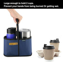 Beautyflier Drink Carrier with Handle for Delivery Reusable Insulated Coffee Cup Carrier Portable Cup Holder with Handle Organizer Tote Bag for Hot & Cold Drinks (2 Cup, Blue) by TinyTreasures Baby Boutique