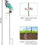 LEWIS&WAYNE 43’’ Solar Heron Rain Gauge Outdoor Decorative Metal Stake LED Lights with Glass Tube Solar Pathway Lights for Garden, Yard, Patio, Lawn Decor by GreenHaven Gardens