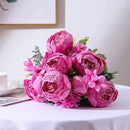 Duovlo Springs Flowers Artificial Silk Peony Bouquets Wedding Home Decoration,Pack of 1 (Spring Peach Pink) by CozyNest Decor
