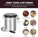 ShanSon Coffee Canister Airtight Coffee Container Stainless Steel Coffee Bean Storage Container with Scoop Coffee Canister for Beans Grounds Sugar Flour Tea Cereal,16OZ,Silver by CozyNest Decor