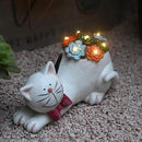 Cat Garden Figurines Outdoor Decor Solar Statue with Succulent and LED Lights for Patio Lawn Yard Art Decoration Housewarming Garden Gift by CozyNest Decor