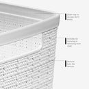 Curver Set of 4 Jute Large Decorative Plastic Organization and Storage Baskets, Perfect Bins for Home Office, Closet Shelves, Kitchen Pantry and All Bedroom Essentials, White by TinyTreasures Baby Boutique