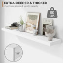 Fun Memories 55 Inch Floating Shelves - 9 Inch Deep Rustic Wooden Wall Shelves - Extra Deeper & Thicker Wall Mounted Storage Shelf for Living Room, Kitchen, Farmhouse - 55" W x 9" D x 1.8" H - White by CozyNest Decor