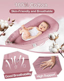Baby Lounger - Infant Lounger for Newborn 0-24 Months, Pure Cotton Breathable Baby Nest Lounger Cover, Newborn Essentials for Baby Boys & Girls, Co Sleeper Portable Baby Bed for Home and Travel by TinyTreasures Baby Boutique