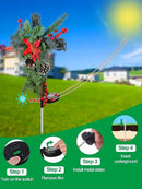 2 Pack Christmas Decorations Outdoor Solar Cross Stake Lights for Christmas Decor, IP65 Waterproof, Auto On/Off Cross Light Grave Decorations with 10 LEDs & Pinecones for Garden Yard Lawn Cemetery by GreenHaven Gardens