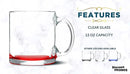 Libbey Clear Glass Coffee Mugs 13 oz. Set of 10, Bulk Pack - Perfect for Coffee, Tea, Espresso, Hot Cocoa, Other Beverages - Red Bottom by TinyTreasures Baby Boutique