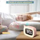 Kids Alarm Clock with Night Light & 18 Ringtones,Rechargeable,Cute Cat Ear Clock for Boys Girls Birthday Presents,Digital Clock for Children's Bedroom(Pink) by TinyTreasures Baby Boutique