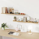 Fun Memories 48 Inch Floating Shelves for Wall, Set of 2 – Rustic Wood Wall-Mounted Shelves with Invisible Brackets for Bedroom, Bathroom, Kitchen – Storage, Books, or Decor, Oak by CozyNest Decor