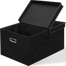 75 Quarts Extra Large Decorative Storage Bins with Lids, 1 Pack Black Collapsible Storage Bins with Lids, Stackable Storage Bins Decorative Box Storage With Lid Extra Large by TinyTreasures Baby Boutique