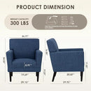 COLAMY Modern Accent Chair for Living Room, Upholstered Fabric Accent Armchair with Back, Soft Single Sofa Chair with Arms for Bedroom/Office/Reception Room, Blue by CozyNest Decor