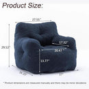 Recaceik Bean Bag Chairs, Tufted Soft Stuffed Bean Bag Chair with Filler, Fluffy Lazy Sofa, Imperial Lounger Giant Bean Bag Chair for Bedroom, Living Room, Blue, Large by CozyNest Decor