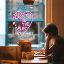 Do It For The Plot Neon Sign Dimmable Pink Words Neon Light for Wall Decor USB Led Heart Neon Light Sign for Bedroom Living Room Wedding Party Bar Neon Sign by CozyNest Decor