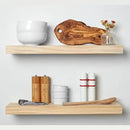 Homeforia 24 inch Wood Floating Shelves, High End Solid Natural Wood 24inch Floating Shelf for Wall, Unfinished Wooden 24 inches Floating Shelves, Heavy Duty Bracket, 24 X 6.5 X 1.75 in, Set of 2 by CozyNest Decor