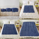 WESHIONGOO Chunky Knit Blanket Throw 50"×60" Knitted Throw Blankets for Couch Bed Fluffy Soft Blanket with Jumbo Chenille Yarn Thick 100% Handmade (Navy Blue) by CozyNest Decor