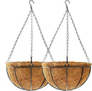 Hanging Plant Basket Flower Holder (2pack, 16 inch)-Metal Wire Round Hanging Basket Planter with Coco Fiber Liners for Plants Flower Pots Outdoor Garden Porch and Balcony Decor by GreenHaven Gardens