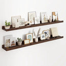 Floating Picture Ledge Shelves 48 Inch Solid Oak Wood Set of 2, Rustic Wall Storage Shelves with Lip, Kids Bookshelf, Photo & Picture Ledge Shelves for Bedroom, Living Room, Kitchen by CozyNest Decor